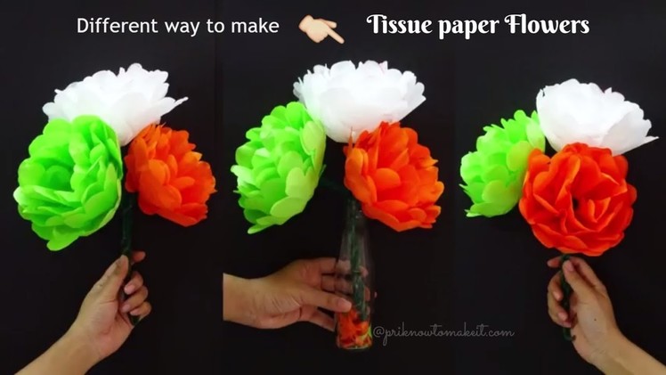 How to make tissue paper flower-Very easy method, #Diy spring room decor