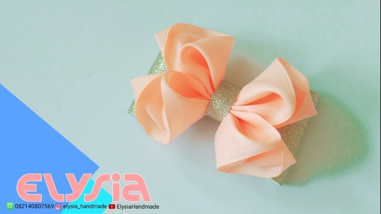 Laço Kanzashi Glitter | Glitter Kanzashi #Ribbon Bow | DIY by Elysia Handmade