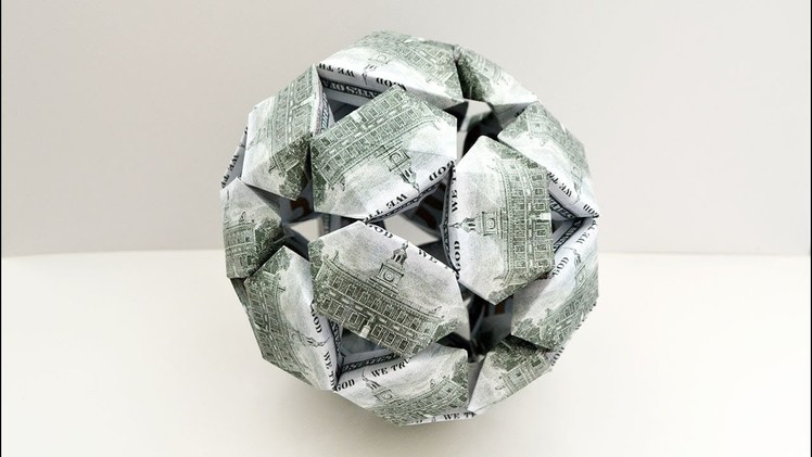 Money CUBRICK Origami Dollar Ball Tutorial DIY Kusudama Folded No glue