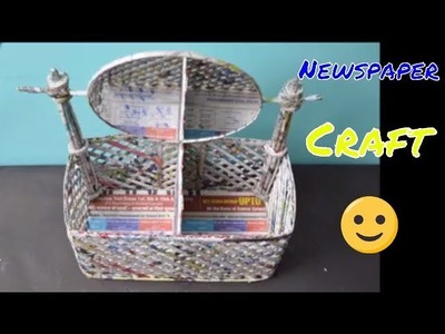 Newspaper DIY : Newspaper Cosmetic Organizer | Newspaper Craft