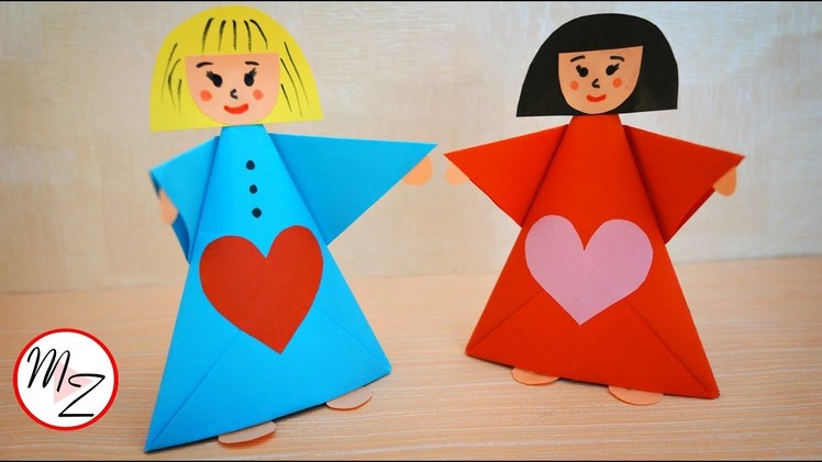 Paper doll making tutorial | Paper crafts for kids DIY | Easy origami for kids | Maison Zizou