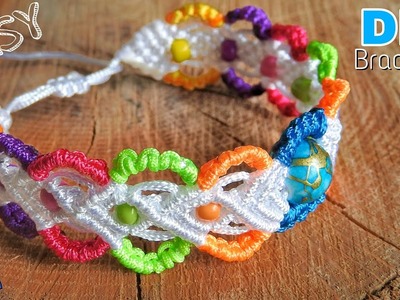 Rainbow Macrame Bracelet Tutorial - EASY Colorful Craft