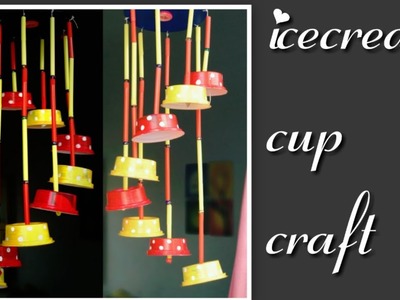Reuse of empty ice cream cup|best out of waste|new craft home decor idea