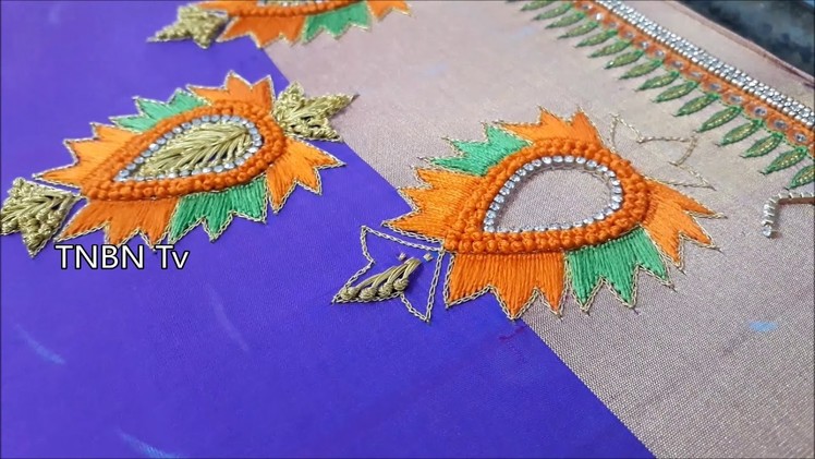 Simple maggam work blouse designs | hand embroidery flowers, basic embroidery stitches, DIY