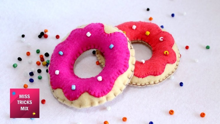 Sweet Felt Donuts - DIY : How to make Sweet Felt Donuts Plush. Felt Crafts - Kids Crafts.