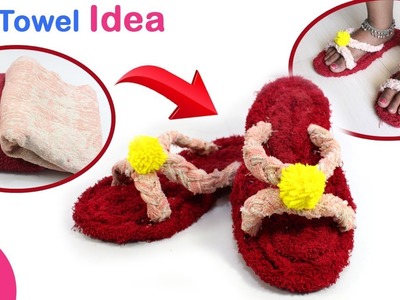 Waste Old TOWEL Craft Idea | Make Homemade Flip Flop.Sandle from Old Towel | Best out of waste