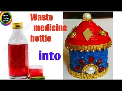 Waste plastic syrup bottle craft idea.best out of waste medicine bottle craft#plastic bottle craft#