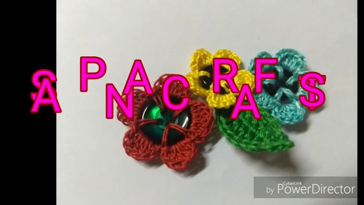 Basic Crochet Stitches.Leaf & button flower making.- Crochet Motif #1