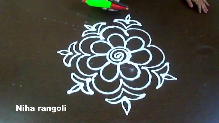 Big free hand rangoli without dots * how to use rangoli making tool