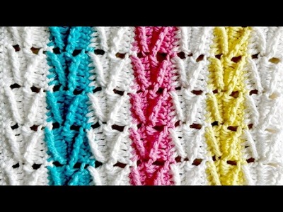 Crochet Arrow Stitch Multicolor Easy Tutorial