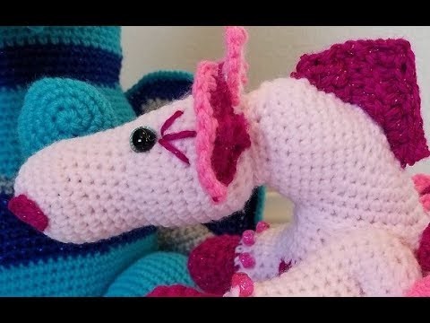 Crochet Cute Little Magical Dragon with Beads Part 1 of 2 DIY video tutorial