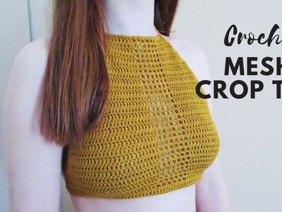 Crochet mesh crop top