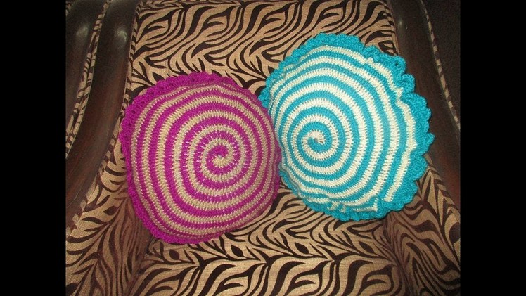 Crochet- Round Cushion Cover[Hindi]