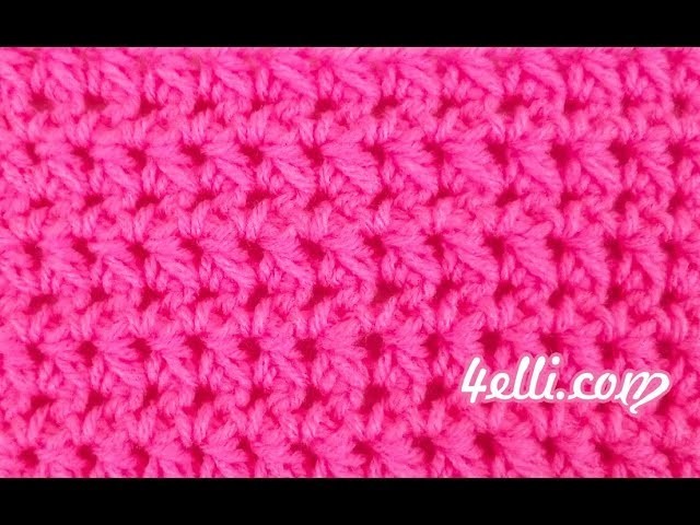 Crochet Staggered Half Double Pairs Stitch Tutorial (EN)
