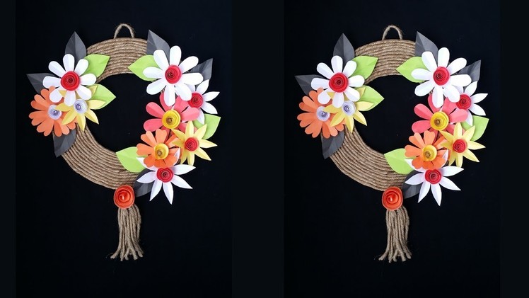 DIY: How to Make Beautiful Wall Hanging With Colour Paper & Twine.Jute!!!