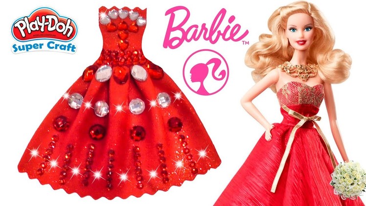 DIY How to Make Play Doh Sparkle Barbie Princess Dress Play Doh Super Craft For Kids