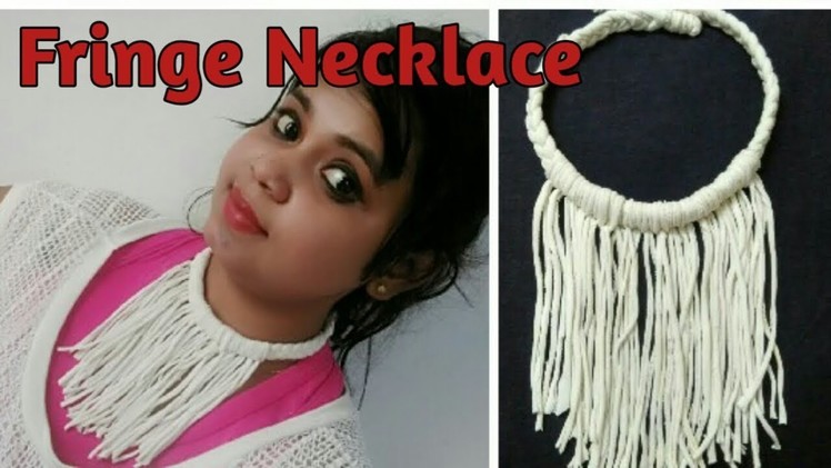 DIY necklace ,How to make fabric rope necklace | bohemain fringe|fringe rope neck