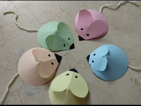 DIY Paper Crafts for Kids - How to Make Paper Mouse with your Kid + Tutorial !