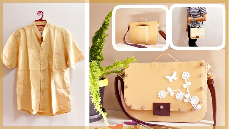 DIY Satchel Bag: From Men's Shirt to Cute Satchel Bag (Recycling Old Clothes)