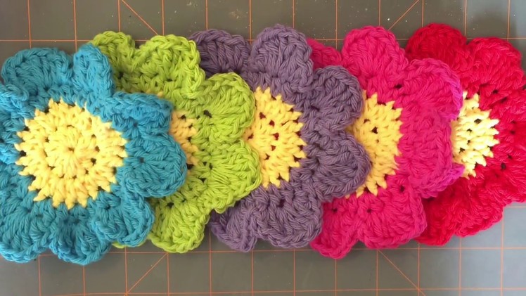 How To Crochet A Flower Coaster for beginners