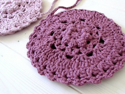 How to crochet a pretty circle bag. purse - the Willow bag