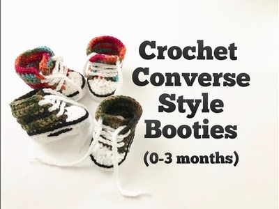 How to Crochet Converse Style Booties (0-3 months)