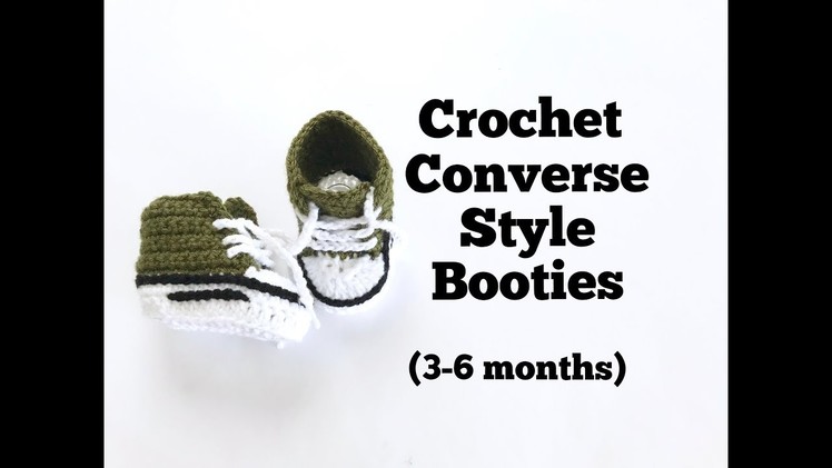 How to Crochet Converse Style Booties (3-6 months)