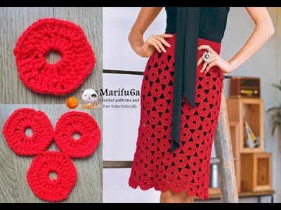 How to crochet easy motifs skirt for beginners free tutorial pattern all sizes