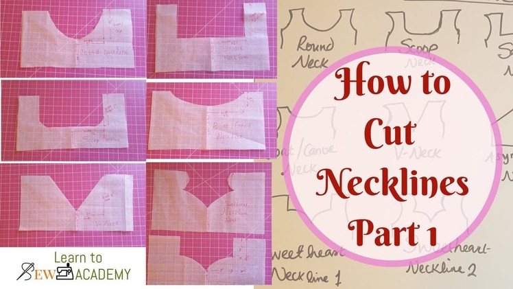How to Cut Necklines for Dresses or Tops (1) | Round, Square, Scoop & Boat Necklines | LTSA | QST #7