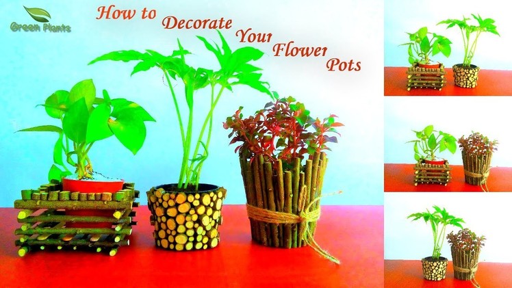 How to Decorate Your Small Flower Pots | Pots Decoration Ideas | Garden DIY Ideas.GREEN PLANTS
