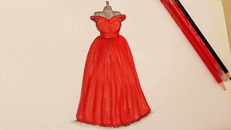 How to draw dresses - Evening Dress Design