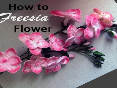 How to Freesia Flower Crochet ถักดอก freesia part2