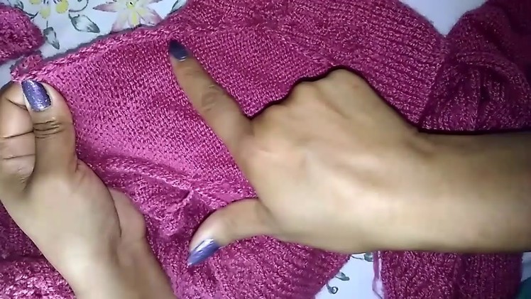 How to knit Side pocket Of Cardigan#1Part# Hindi