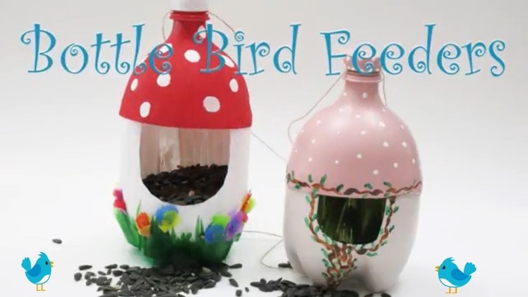 How to make a Bird Feeder out of a Recycled Plastic Bottle, Easy DIY Kid's Craft ~ Hey Maaa