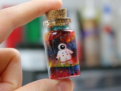 How to make a mini ASTRONAUT in a NEBULA bottle (with unexpected side effects) I Polymer Clay.Resin