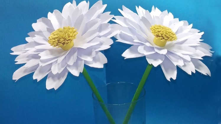 How to make a paper flower Daisy | Beautiful Paper Flowers - Jarine's Crafty Creation