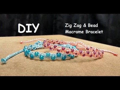How to Make a Zig Zag and Bead Macrame Bracelet Tutorial