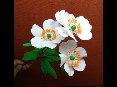 How to make Crepe Paper Flowers Japanese Anemones. Anemone hupehensis (flower # 265)