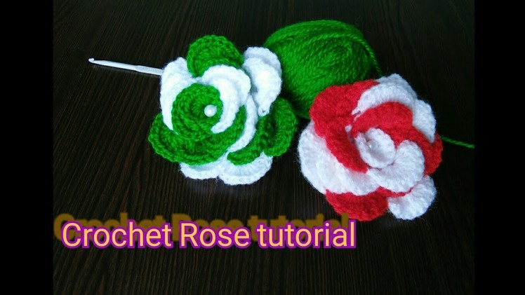 How to make crochet Rose | crochet flower making | crochet rose  tutorial | rose making with crosia