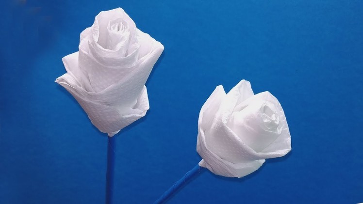How to Make Easy Tissue Paper Rose! Tissue Paper Flower | Jarine's Crafty Creation