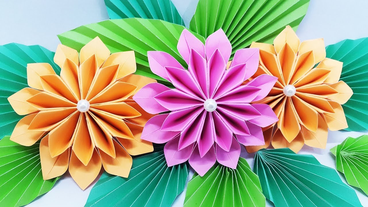 How To Make Flower Bouquet With Color Paper At Home, DIY
