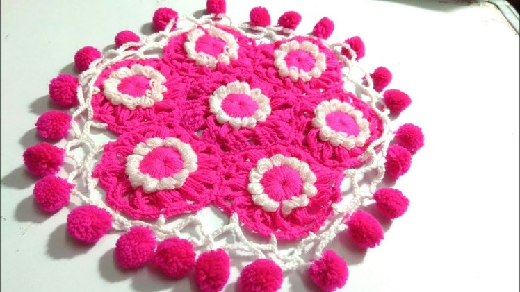 How to make flower thalposh  |Best use of wool flower| Knitter Yogita