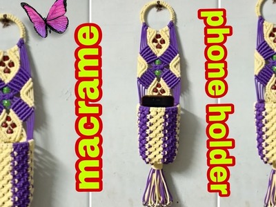 How to make macrame cell phone holder easy and simple tutorial ????