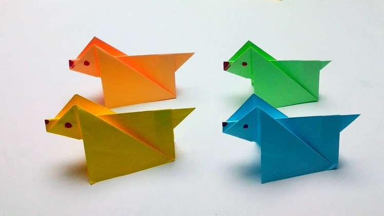 How to make paper easy DOG? (3D Origami Animals Instructions)