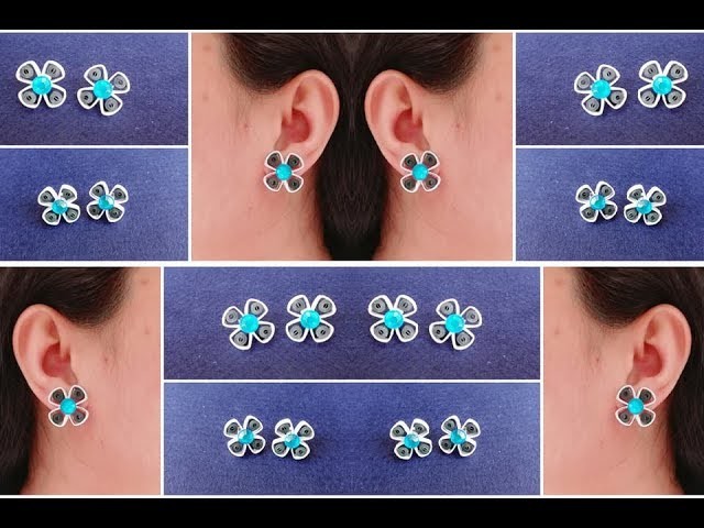 How To Make Quilling Stud Earrings Tutorial. Paper Quilling Earrings. Design 28