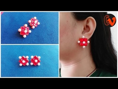 How To Make Quilling Stud Earrings Tutorial. Paper Quilling Earrings. Design 29