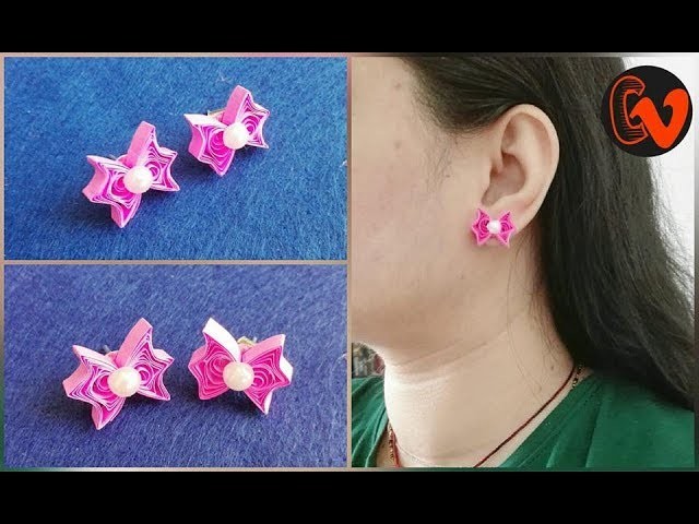 How To Make Quilling Stud Earrings Tutorial. Paper Quilling Earrings. Design 31