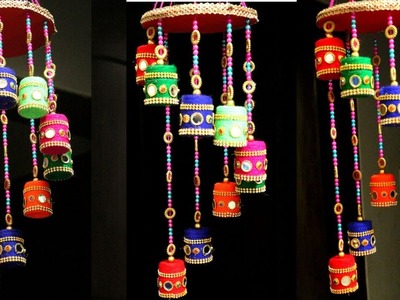 How to make wind chime out of fevicryl colour empty bottle - Best out of waste - Recycled craft idea