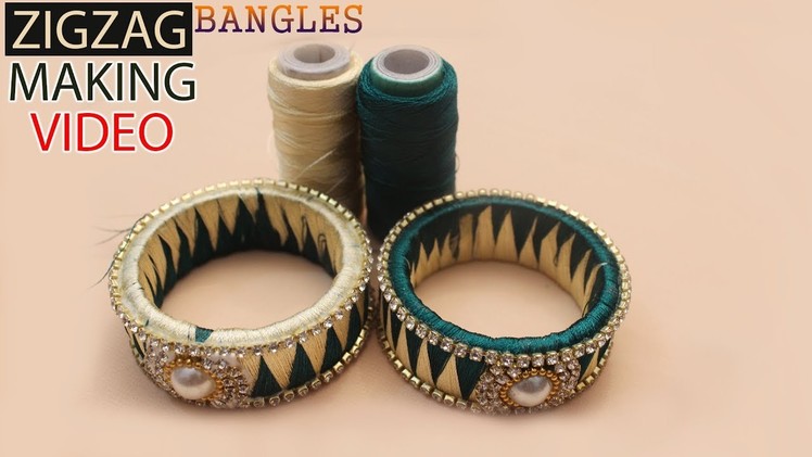 How to Make ZigZag Design silk Thread Bangles Making Tutorial for Beginners