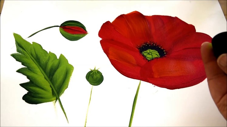 How to Paint a Large Red Poppy -Easy and Fun!